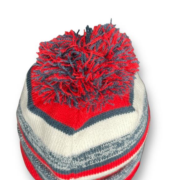 New England Patriots Beanie Pom Knit Hat NFL New Era Sport OS Football Gray Red - Picture 6 of 12